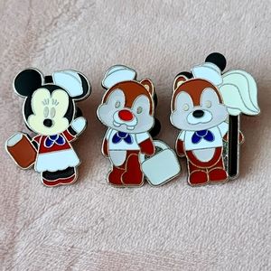 Disney Sailor Pin Set of 3 Chip n Dale and Minnie Mouse